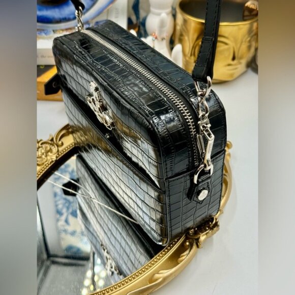 🆕 VIVIENNE WESTWOOD 🧿 NWT Rachel Camera Crossbody Bag - Vegan Croc - AUTH - Picture 5 of 13